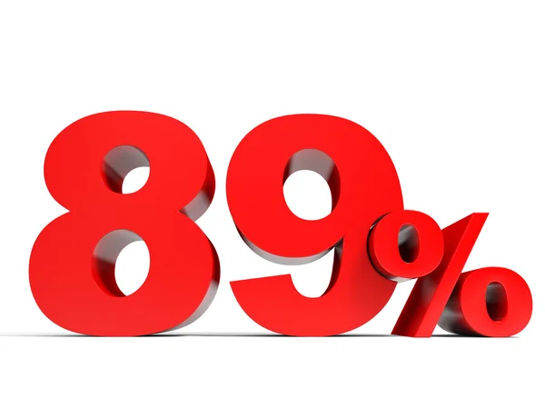 Red eighty nine percent off. Discount 89. — Stock Photo, Image