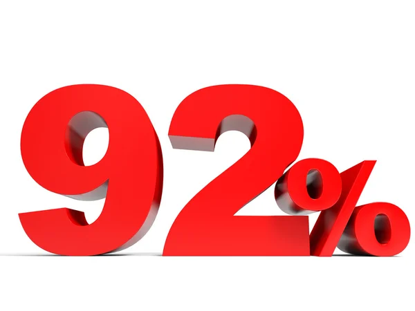 Red ninety two percent off. Discount 92. — Stock Photo, Image