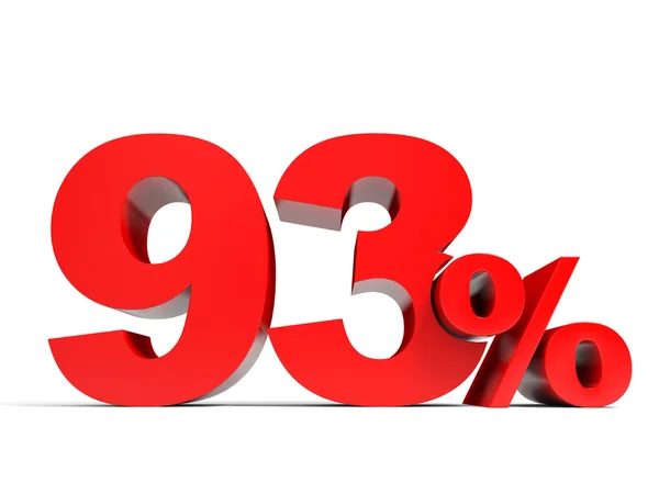 Red ninety three percent off. Discount 93. — Stock Photo, Image