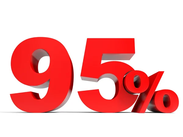 Rode negentig vijf procent korting. Korting 95. — Stockfoto