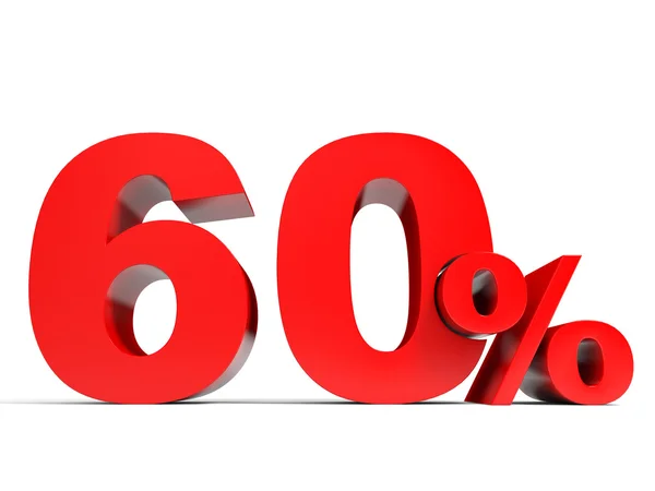 Red sixty percent off. Discount 60. — Stock Photo, Image