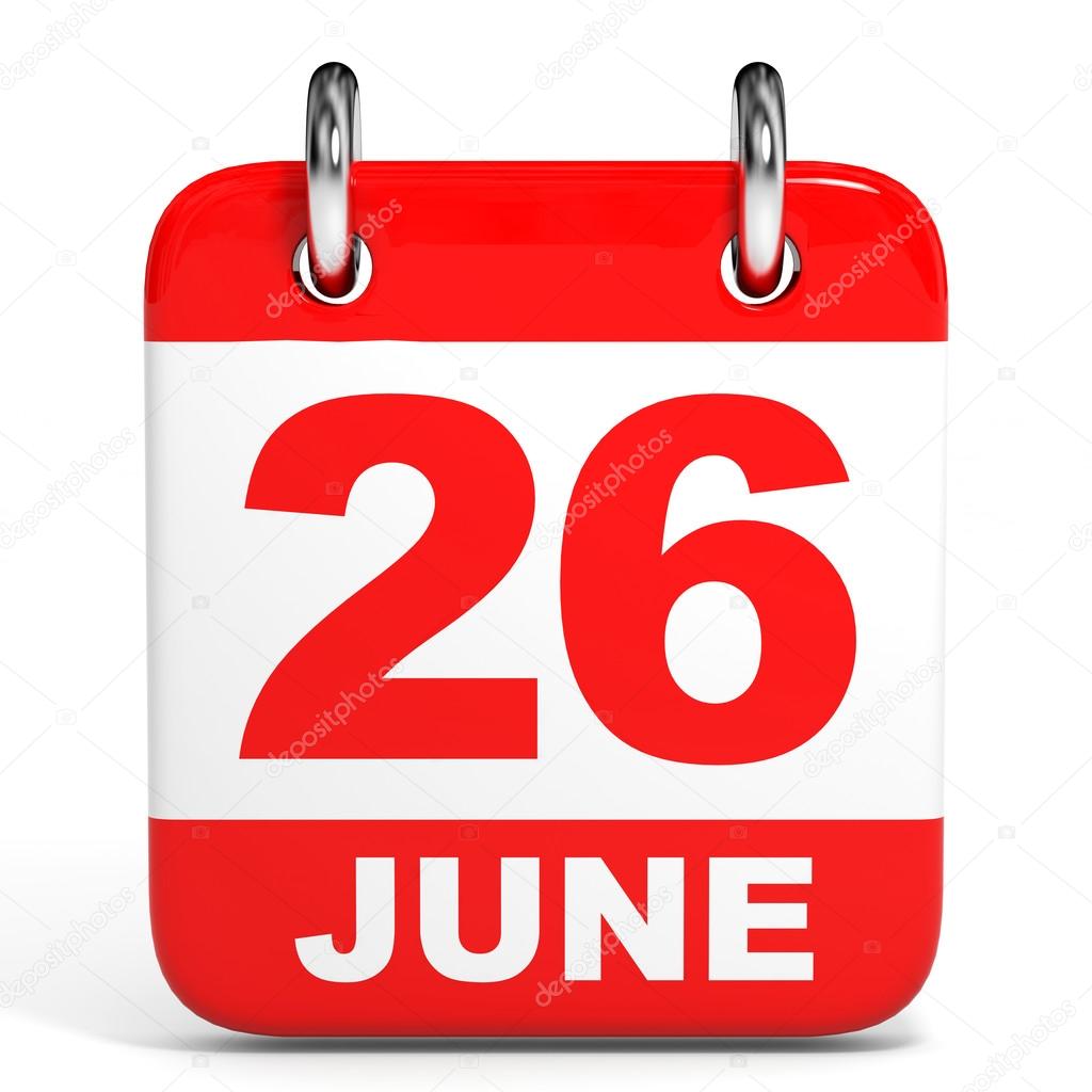 Calendrier. 26 juin . — Photo de stock par ©iCreative3D - 61243931