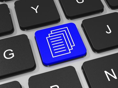 Belgeler anahtar üstünde dizüstü bilgisayarın klavye.