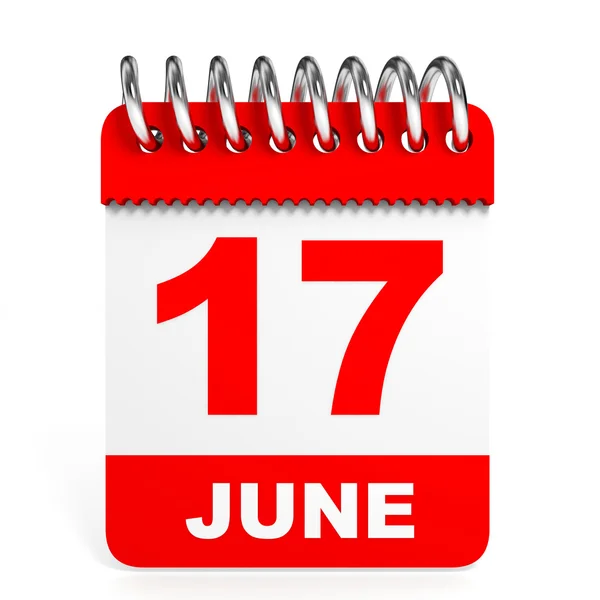 June 17. Calendar on white background. — Stock Photo © iCreative3D ...