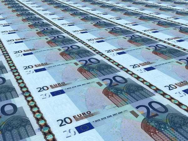Euro background. Twenty euros. — Stock Photo, Image
