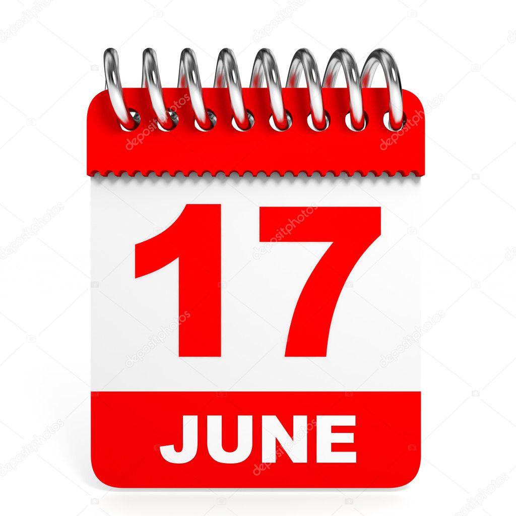 Calendar on white background. 17 June.