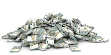 Para yığın. Beş Euro.