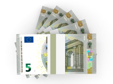 Para destesi. Beş Euro.