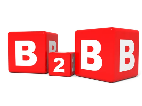 Cubos B2B sobre fondo blanco. Ilustración 3D . —  Fotos de Stock