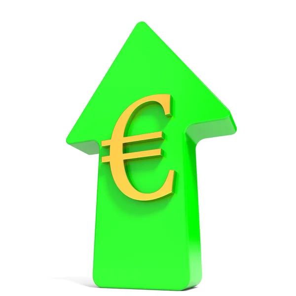 Euro rising arrow. — Stock Photo, Image