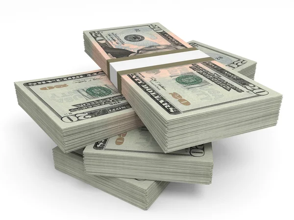 Stacks of money. Twenty dollars. — Stock Photo, Image