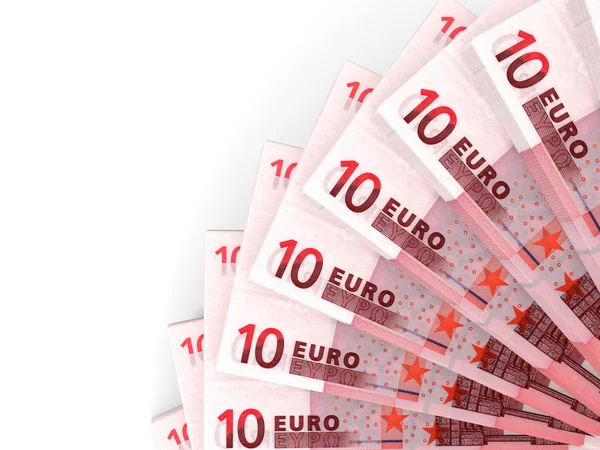 Peníze ventilátor. Deset euro. — Stock fotografie