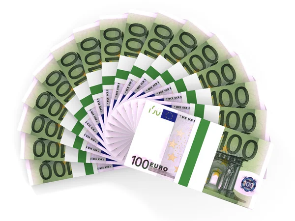 Geld fan. Honderd euro. — Stockfoto