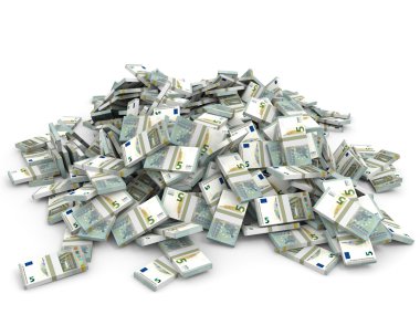 Para yığın. Beş Euro.