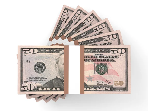 Stacks of money. Fifty dollars. — Stock Photo, Image