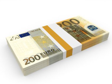 Banknot sürüsü. İki yüz Euro.