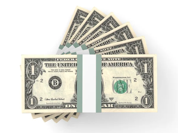 Stacks of money. One dollar. — Stock Photo, Image