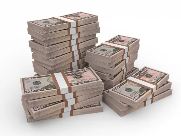 Stacks of money. Fifty dollars. — Stock Photo, Image