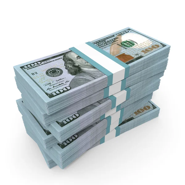 Stacks of money. New one hundred dollars. — Stock Photo, Image