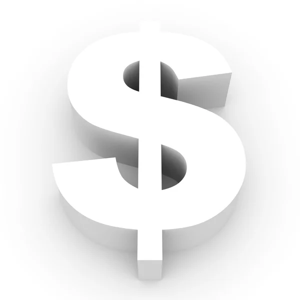 Dollar-Symbol auf weißem Hintergrund. — Stockfoto