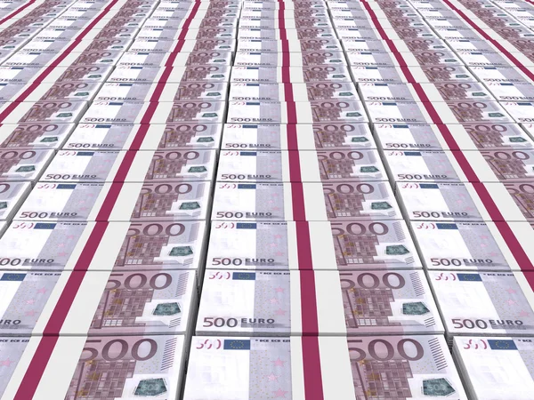 Stacks of money. Five hundred euros. — Stock Photo, Image