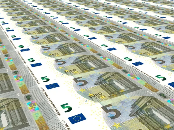 Euro background. Five euros. — Stock Photo, Image