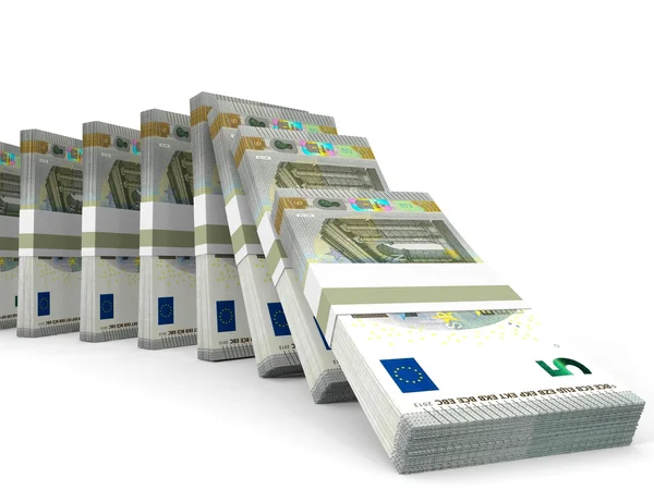 Stapel von Geld. fünf Euro. — Stockfoto