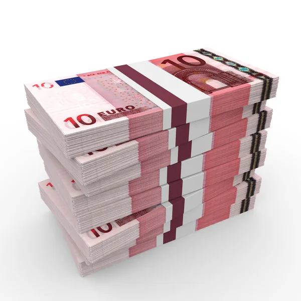 Stacks of money. Ten euros. — Stock Photo, Image