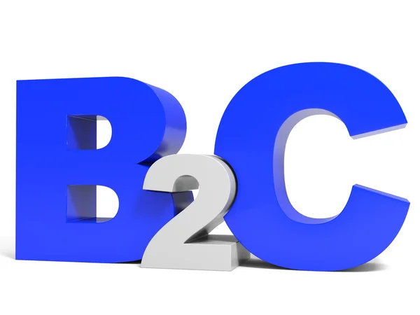 B2C volume letters on white background. — Stock Photo, Image