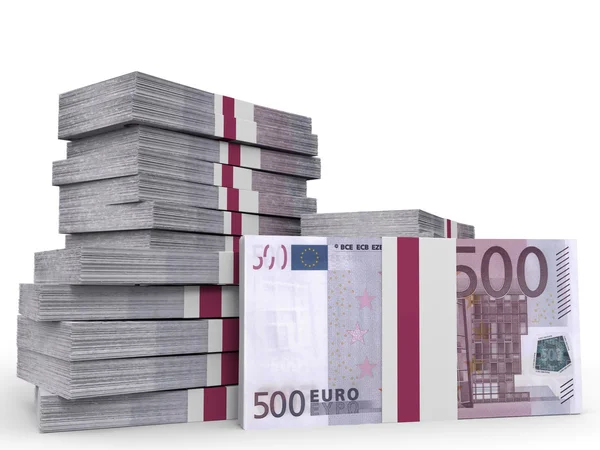 Stapel von Geld. Fünfhundert Euro. — Stockfoto