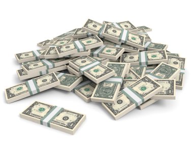 Para yığın. Bir dolar.