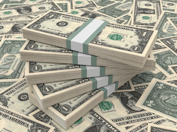 Stacks of money. One dollar. — Stock Photo, Image