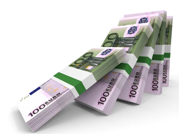 Stosy pieniędzy. Euro sto. — Zdjęcie stockowe