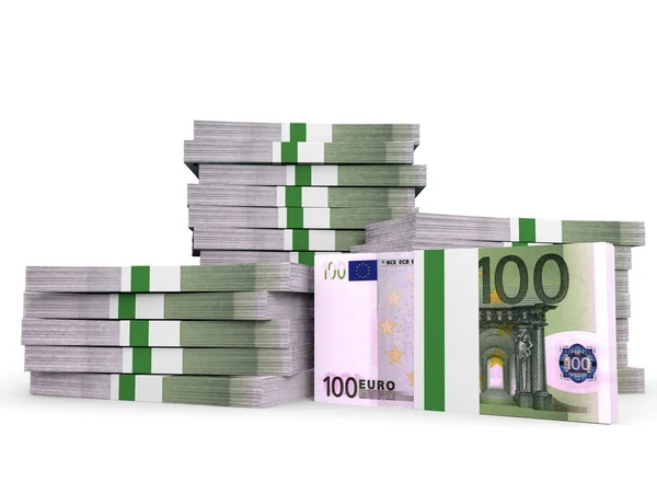 Travar av pengar. Hundra euro. — Stockfoto