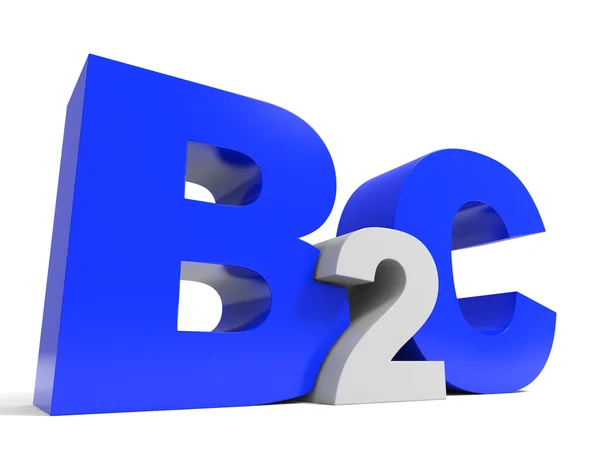 B2C volume letters on white background. — Stock Photo, Image