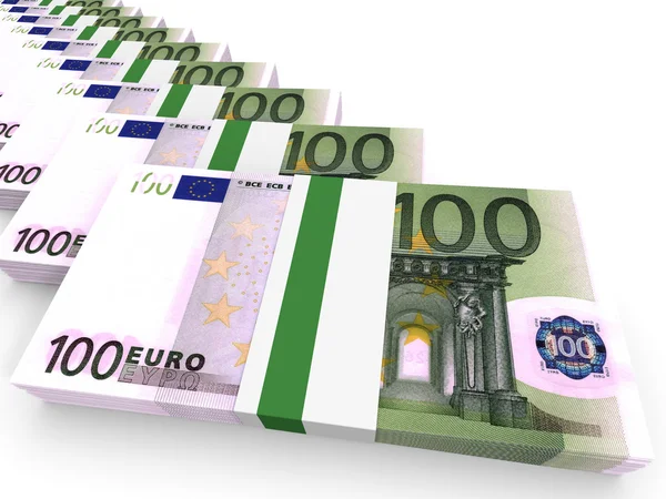 Montones de dinero. Cien euros . —  Fotos de Stock