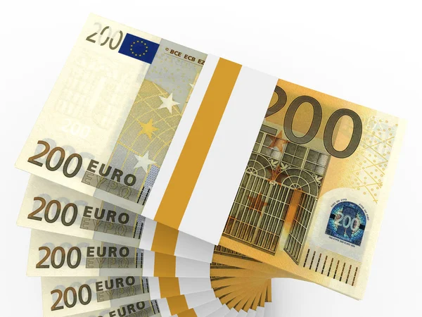 Stapels van geld. Twee honderd euro. — Stockfoto