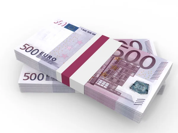 Stosy pieniędzy. Pięćset euro. — Zdjęcie stockowe
