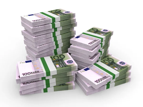 Stacks of money. One hundred euros. — Stock Photo, Image