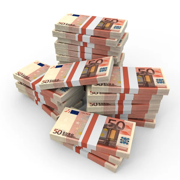 Stacks of money. Fifty euros. — Stock Photo, Image