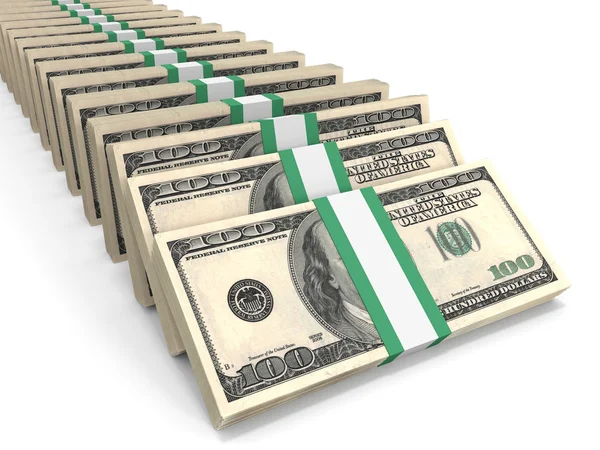 Stacks of money. One hundred dollars. — Stock Photo, Image