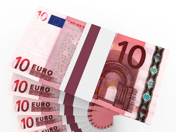 Stacks of money. Ten euros. — Stock Photo, Image