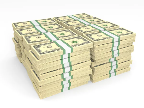 Stacks of money. Two dollars. — Stock Photo, Image