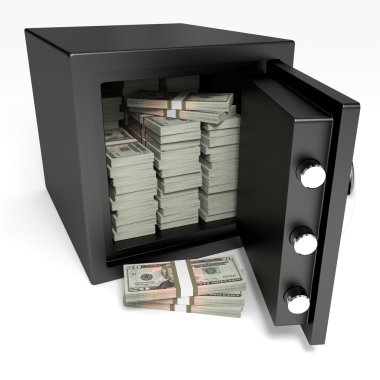 Banka notları ile güvenli açıldı. Yirmi dolar.