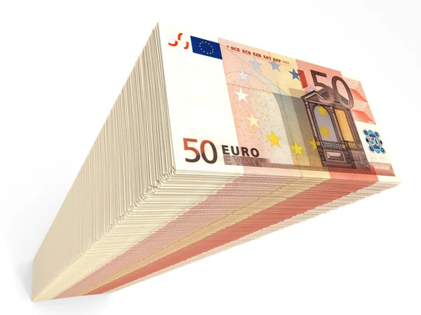 Banknotenstapel. fünfzig Euro. — Stockfoto