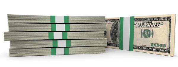 Stacks of money. One hundred dollars. — Stock Photo, Image