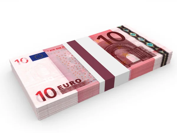 Pack van bankbiljetten. Tien euro. — Stockfoto