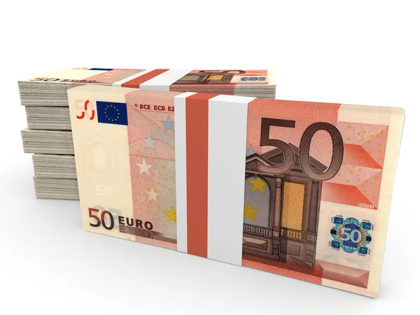 Stapels van geld. Vijftig euro. — Stockfoto