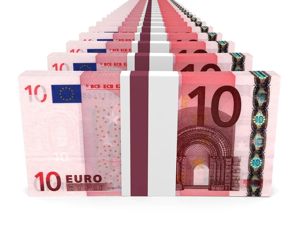 Montes de dinheiro. Dez euros . — Fotografia de Stock