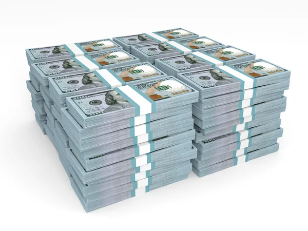 Stacks of money. New one hundred dollars. — Stock Photo, Image
